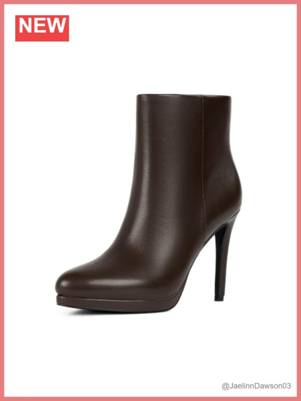 Faux Leather Ankle Boots Round Toe Stiletto Heel Platform Booties